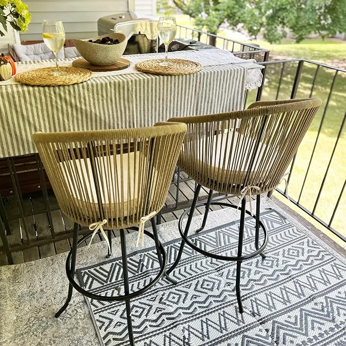 YITAHOME Counter Height Bar Stools Set of 4, Outdoor Bar Stools - Image 3
