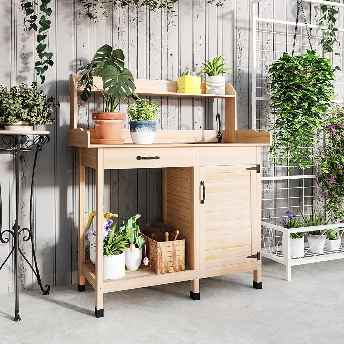 Outsunny Potting Bench Table - Image 6
