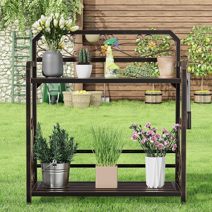 Potting Bench, Outdoor Potting Table - Image 4