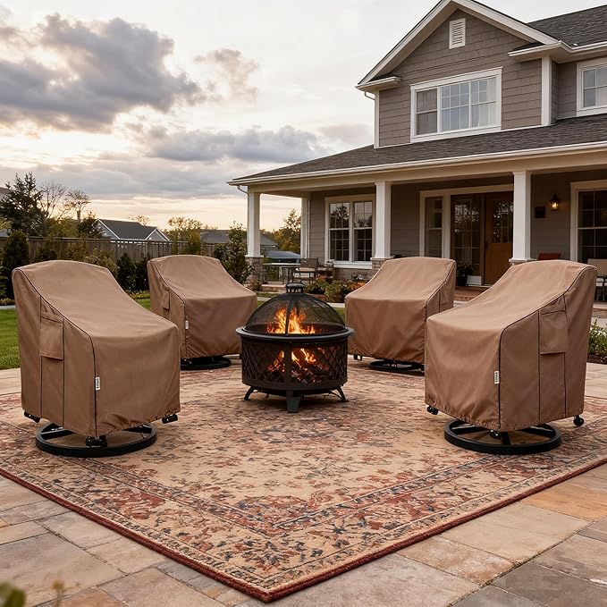 Patio Chair Covers for Outdoor Furniture Waterproof 4 Pack, Heavy Duty - Image 7