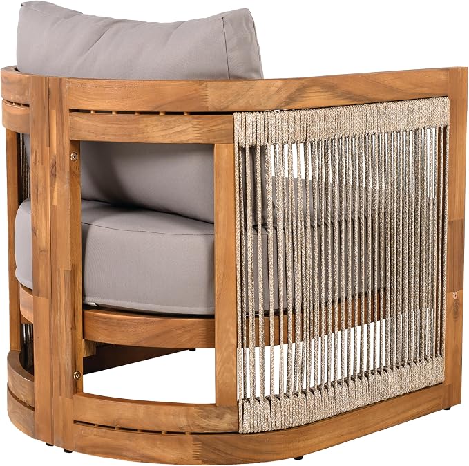 Merax 4-Piece Patio Premium Acacia Wood Outdoor Furniture Set, All Weather - Image 6