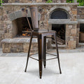 EMMA + OLIVER Commercial Grade 30" H Distressed Copper Metal Indoor-Outdoor by EMMAOLIVER