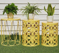 HFHOME Set of 3 Metal Outdoor Side Table, Nesting Round Coffee Table by HFHOME