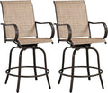 Yaheetech Patio Swivel Barstools Outdoor Chairs Set of 2, High Bistro Stools by Yaheetech