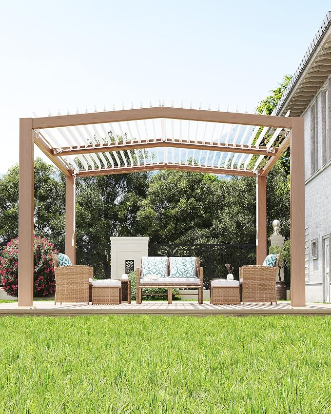 GarveeLife Louvered Pergola 11 ft x 13 ft, Outdoor Pergola by GarveeLife