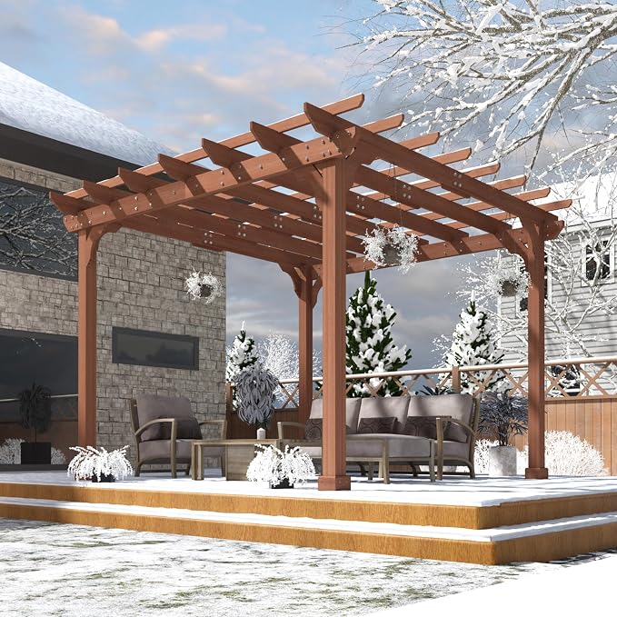 MUPATER 12x12 FT Wooden Pergola Kit by MUPATERHome