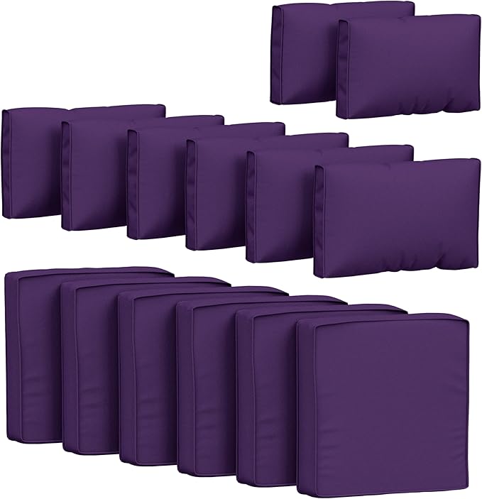 14 Pcs Outdoor Cushion Covers Patio Cushion Slipcovers Replacement Splash Proof by Pakunoda