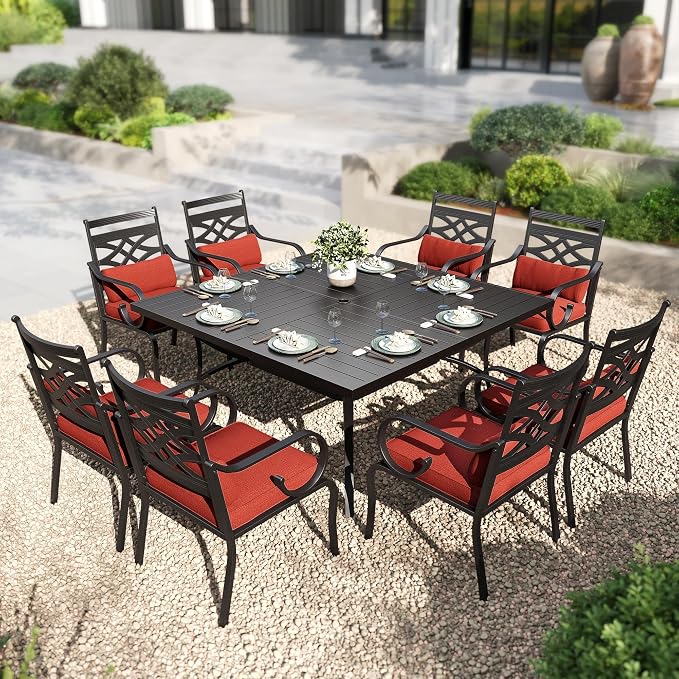 PHI VILLA 9 Pieces Outdoor Dining Set by PHIVILLAThepioneerofcomfortablehouseholdsupplies