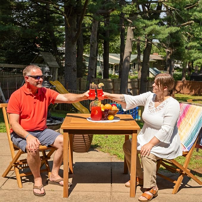 Sunnydaze Solid Teak Wood Outdoor Dining Table - Image 7