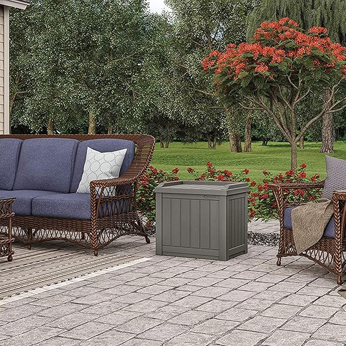 Suncast 2 Pack 22 Gallon Indoor or Outdoor Backyard Patio Small Storage Deck Box - Image 5