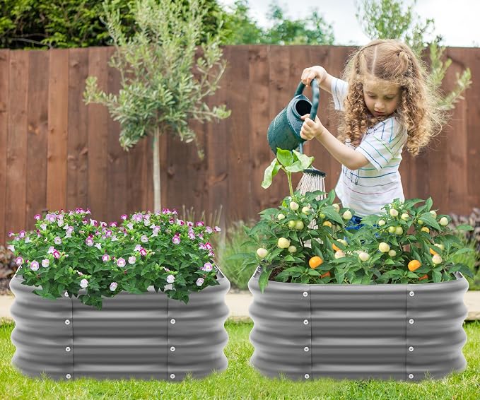 2-Pack 2x1ft Galvanized Raised Garden Bed, Outdoor Planter Bed, Metal Planter - Image 7