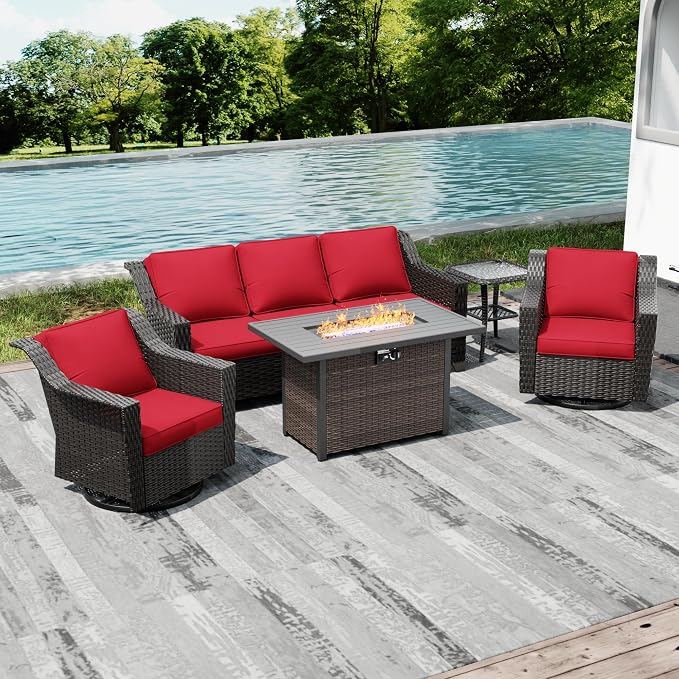 Joyside Wicker Patio Furniture Sets, 4 Pieces Upgraded Large Size Outdoor - Image 6
