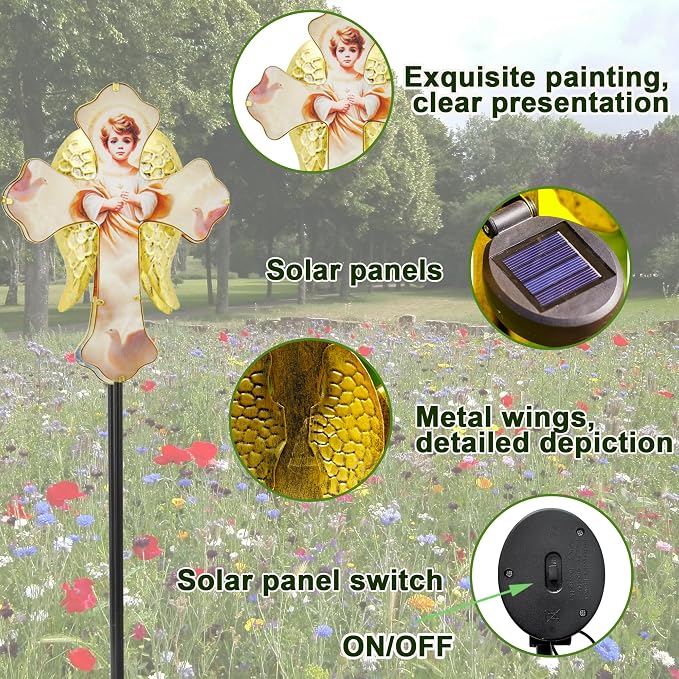 Solar Little Angel, Child Cross Garden Lights - Image 4