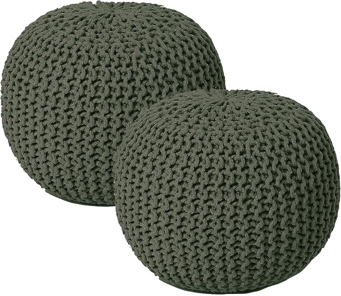 REDEARTH · Round Hand Knitted Pouf by REDEARTH