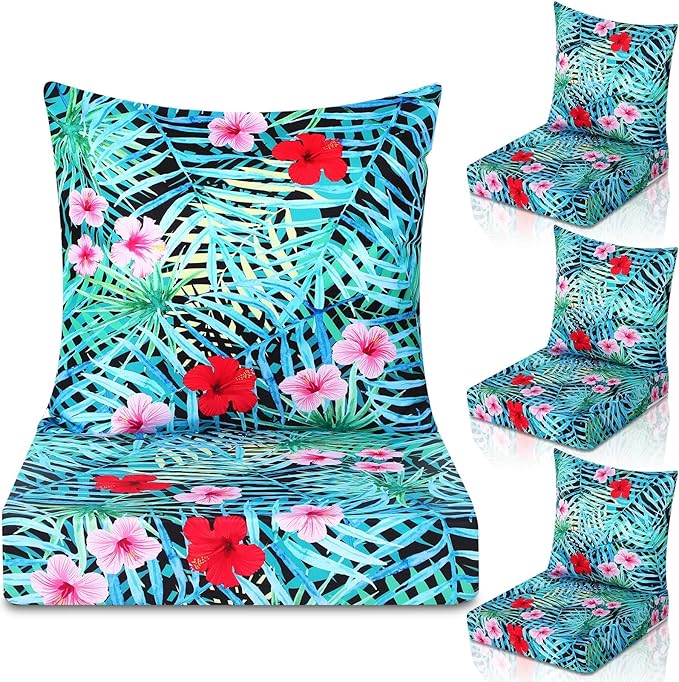 Hoteam 4 Set Outdoor Chair Patio Cushions 20 x 20 Inch Deep Seat Waterproof by Hoteam