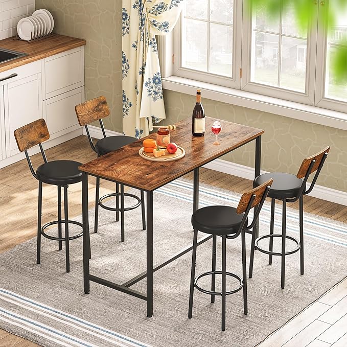 HOOBRO Bar Stools, Bar Stools Set of 2 - Image 4