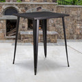 EMMA + OLIVER Commercial Grade 31.5" Square Black-Gold Metal Indoor-Outdoor Bar by EMMAOLIVER