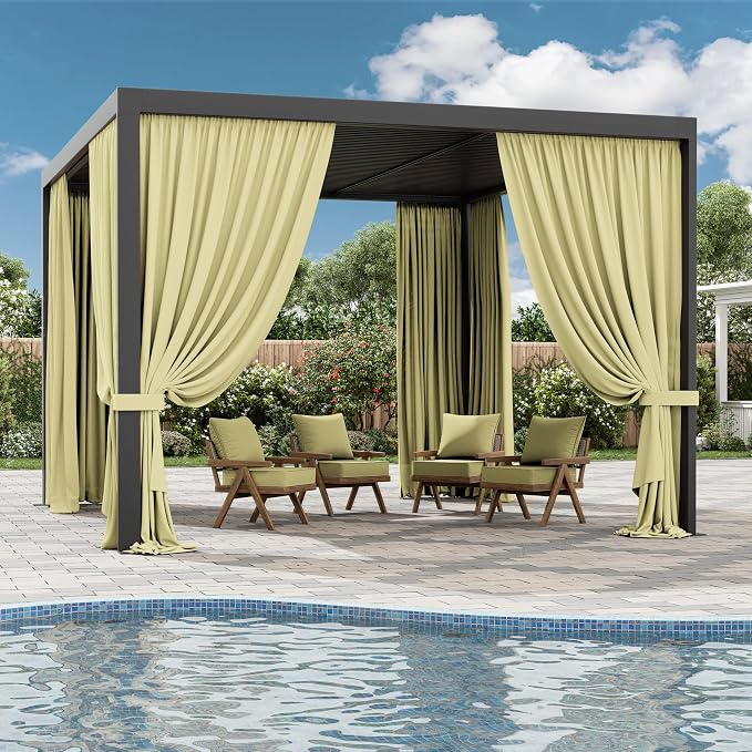 Gazebo Universal Replacement Privacy Curtain, 4-Panels Sidewall Curtains - Image 6