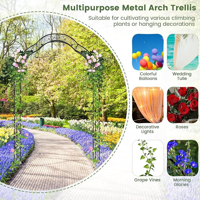 IRONMAX Garden Arch, Heavy Duty Galvanized Steel Arbor w/ 7 Sizes & Metal - Image 8