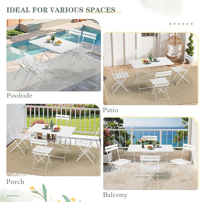 MELLCOM 5-Piece Foldable Patio Dining Set - Image 6