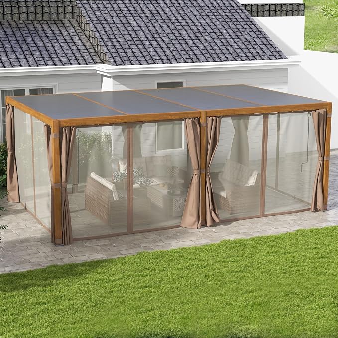 Outsunny 12' x 19' Louvered Pergola Hardtop Gazebo - Image 2