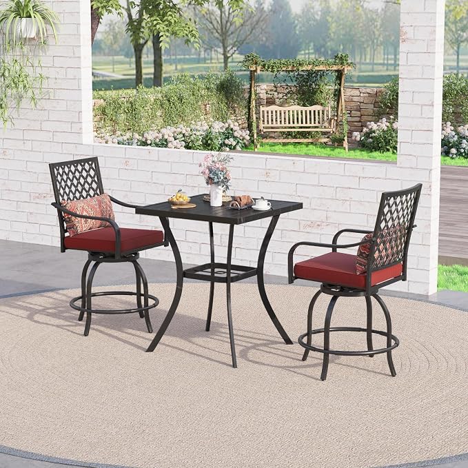 Sophia & William Patio Bar Set, 3 Pieces Outdoor Bistro Set - Image 6