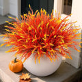 Artificial Fall Outdoor Faux Plants Decoration, 12 Bundles Fake Monkey Grass by Ammyoo