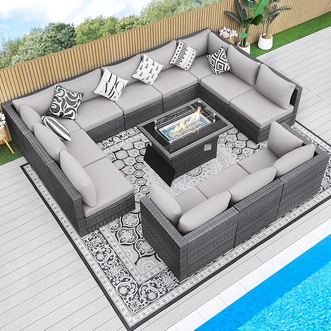 BULEXYARD 13 Piece High Back Outdoor Furniture Sets by BULEXYARDFURNITURE