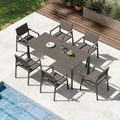 Outdoor Dining Set for 6, Aluminum Patio HDPS Outdooor Table and Chairs Set by ComfCove