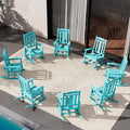 SERWALL HDPE Outdoor Rocking Chair Aruba Set of 8, All Weather Patio Rocking by SERWALL