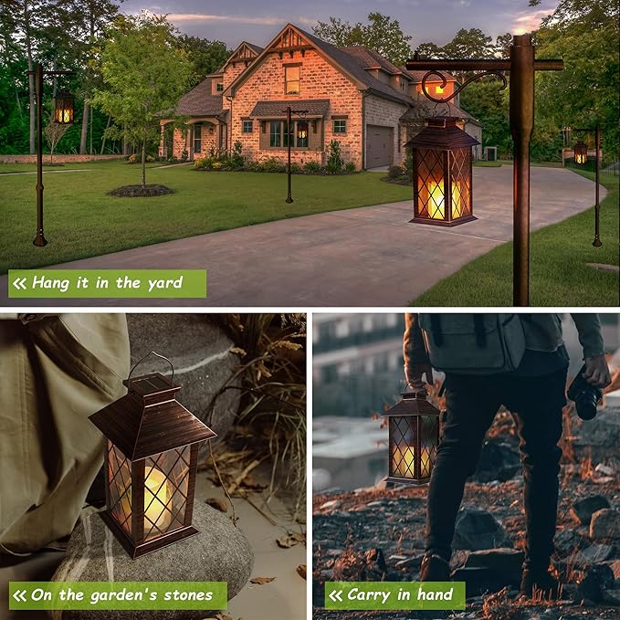 Outdoor Solar Lanterns, Waterproof Hanging Lantern - Image 5
