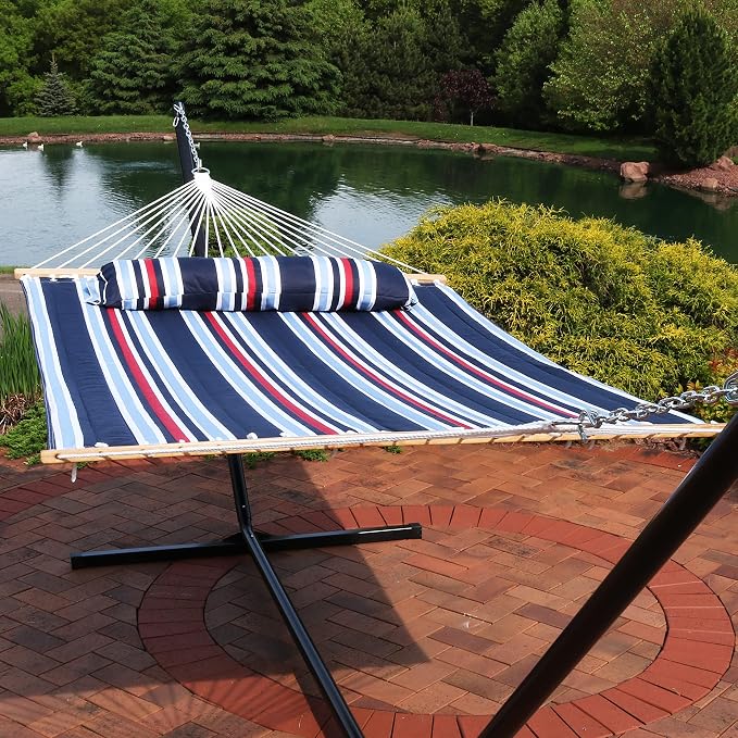 Sunnydaze Quilted Outdoor Hammock - Image 2
