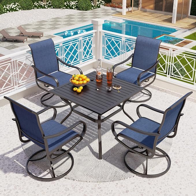 PHI VILLA 5 PCS Outdoor Patio Dining Set - Image 8