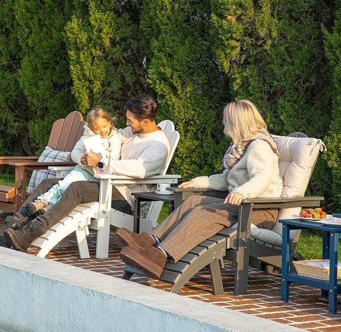 KINGYES Folding Adirondack Ottomans Set of 4 - Image 2