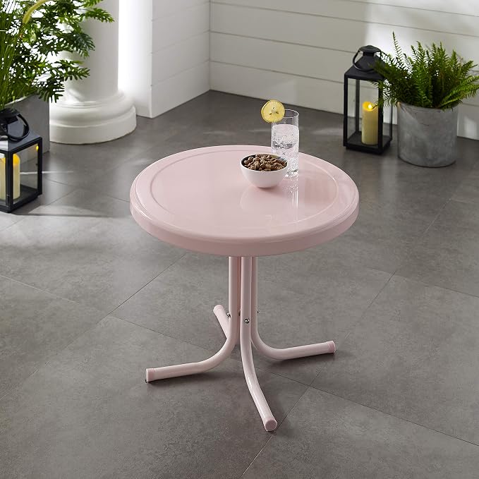 Crosley Furniture Griffith Weather Resistant Retro Metal Outdoor Side Table - Image 6