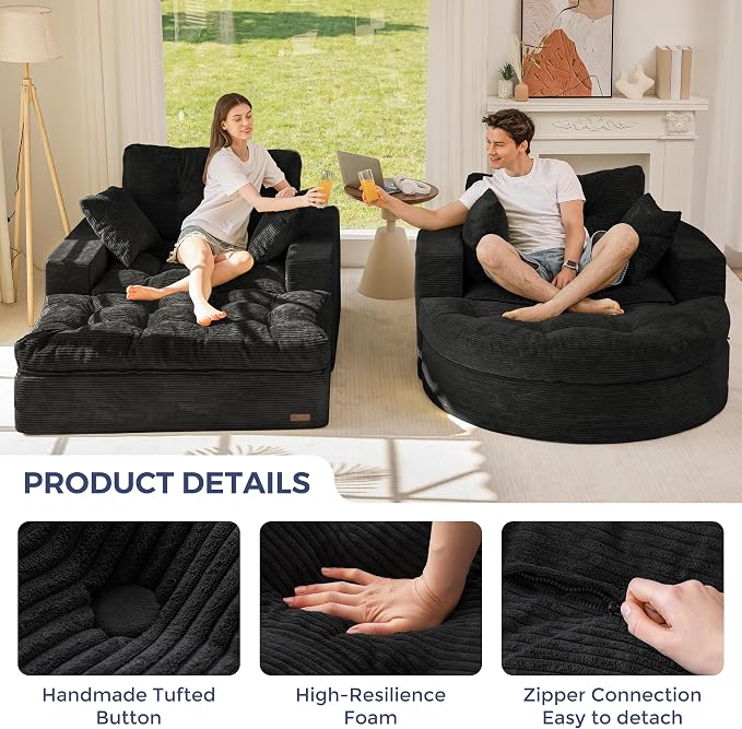 MAXYOYO Modular Sectional Chaise Lounge Sofa, 2 Sets Upholstered Lounge Chair - Image 6