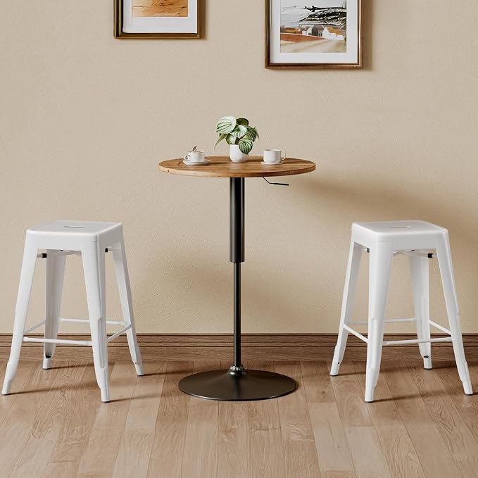 Yaheetech 24 Inch Metal Barstools Set of 4, Counter Height Backless Stools - Image 9