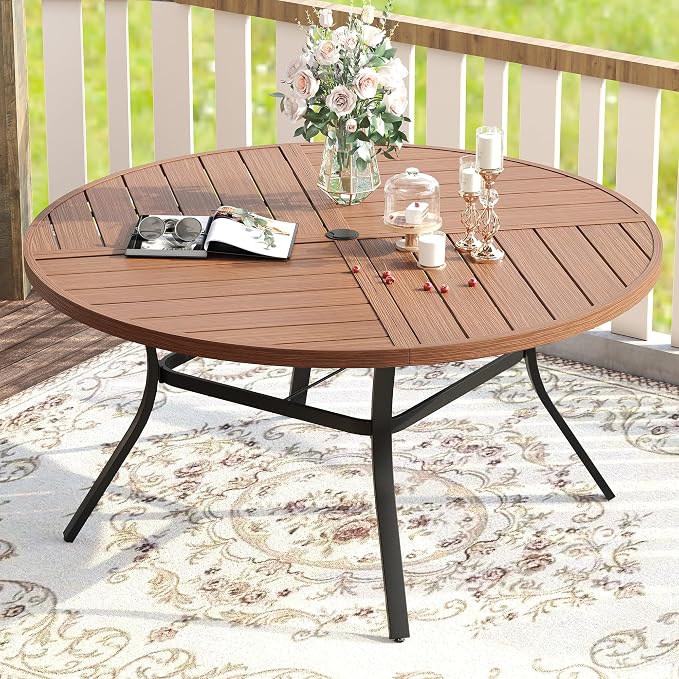 VICLLAX Round Patio Table with Adjustable Umbrella Hole - Image 7