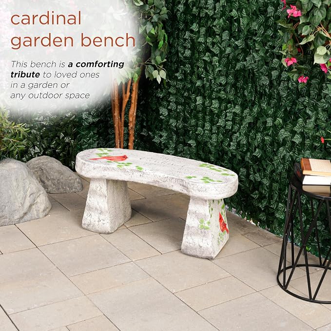 Alpine Corporation 37" Long Outdoor Memorial Bench - Image 4