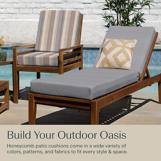 Honeycomb Outdoor Heritage Chaise 21.5 x 70, Textured Solid Platinum Grey - Image 3