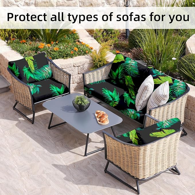 8Pcs Stretch Patio Cushion Covers, Outdoor Couch Covers Replacement, Outdoor - Image 6