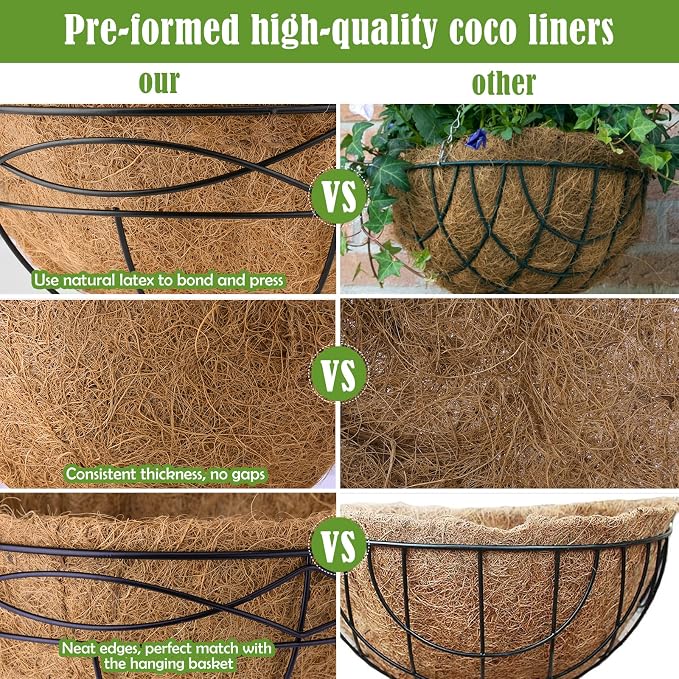 2 Pack 16 Inch Round Replacement Coco Liners - Image 4