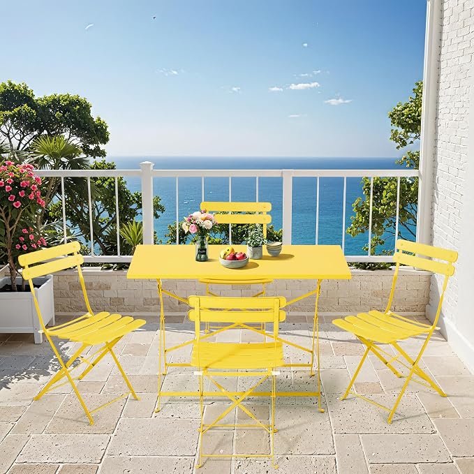MELLCOM 5-Piece Foldable Patio Dining Set - Image 7