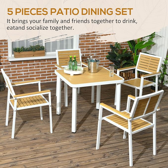 Outsunny 5 Piece Patio Dining Set - Image 3