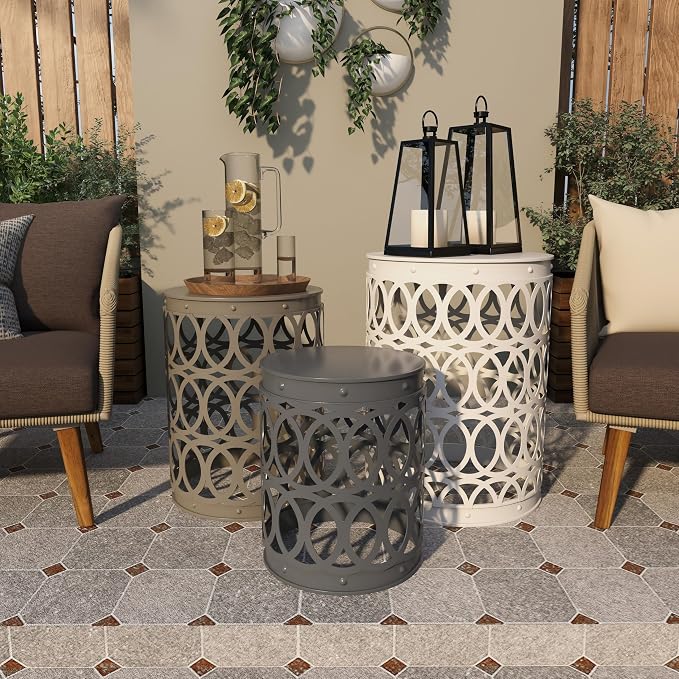 Deco 79 Metal Side End Accent Table Indoor Outdoor Nesting End Table - Image 7