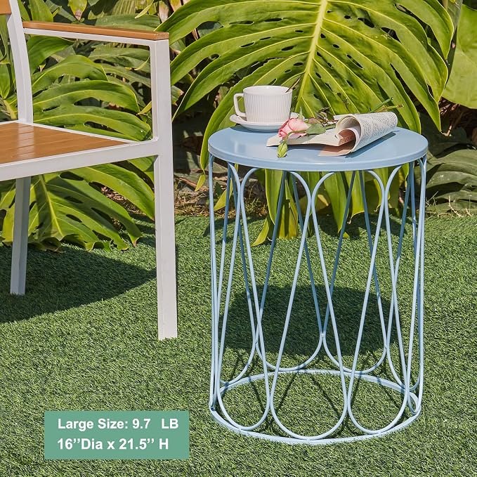Y&M Set of 3 Heavy-Duty Round End Table, Side Table, Coffee Table - Image 3