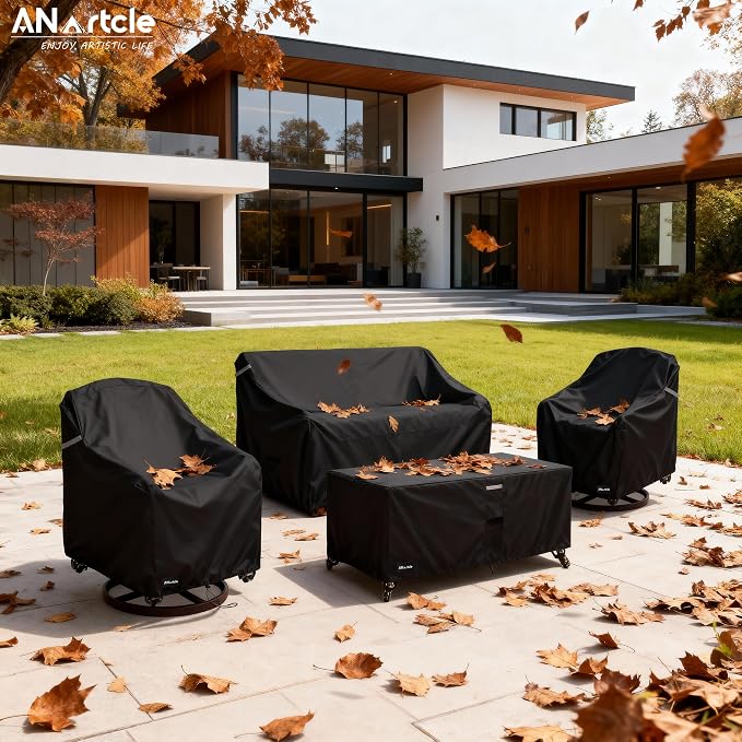 Patio Furniture Covers 4 Piece Set, 600D Waterproof Heavy Duty Outdoor - Image 6