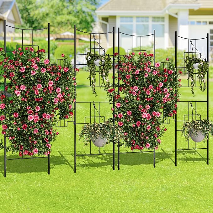 Garvee 2 PCS Baroque Style Metal Garden Trellis & Privacy Screen, Decorative - Image 8
