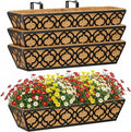 Y&M Flower Boxes for Deck Railings 24inch 4packs, Deck Railing Planter Boxes by YM