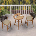 PURPLE LEAF Outdoor Round Bar Table Patio Aluminium Modern Bistro Table by PURPLELEAF